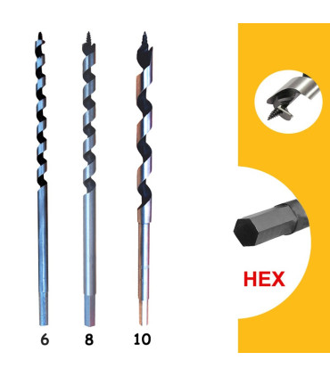 ست مته چوب 3 عددی مدل HEX-6-10-SET3