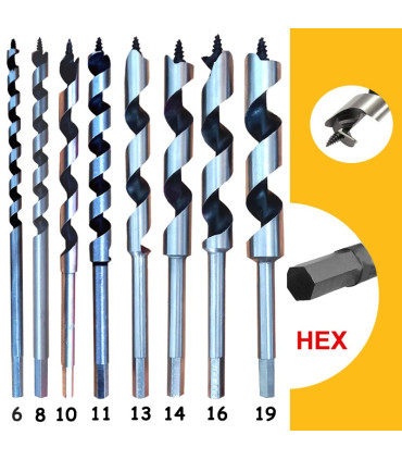 ست مته چوب 8 عددی مدل HEX-619-8SET